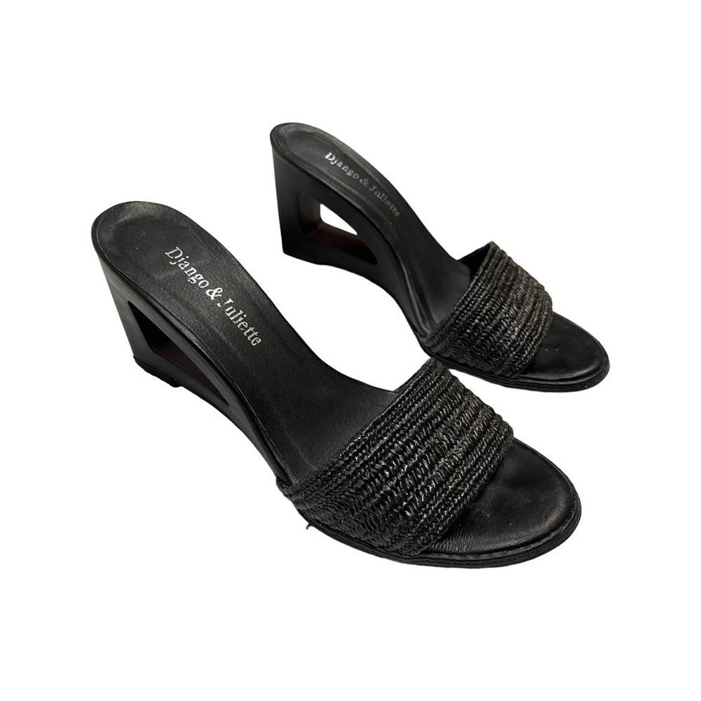 Django & Juliette slides Strappy sandals size 7.5 US 38EUR black removable strap